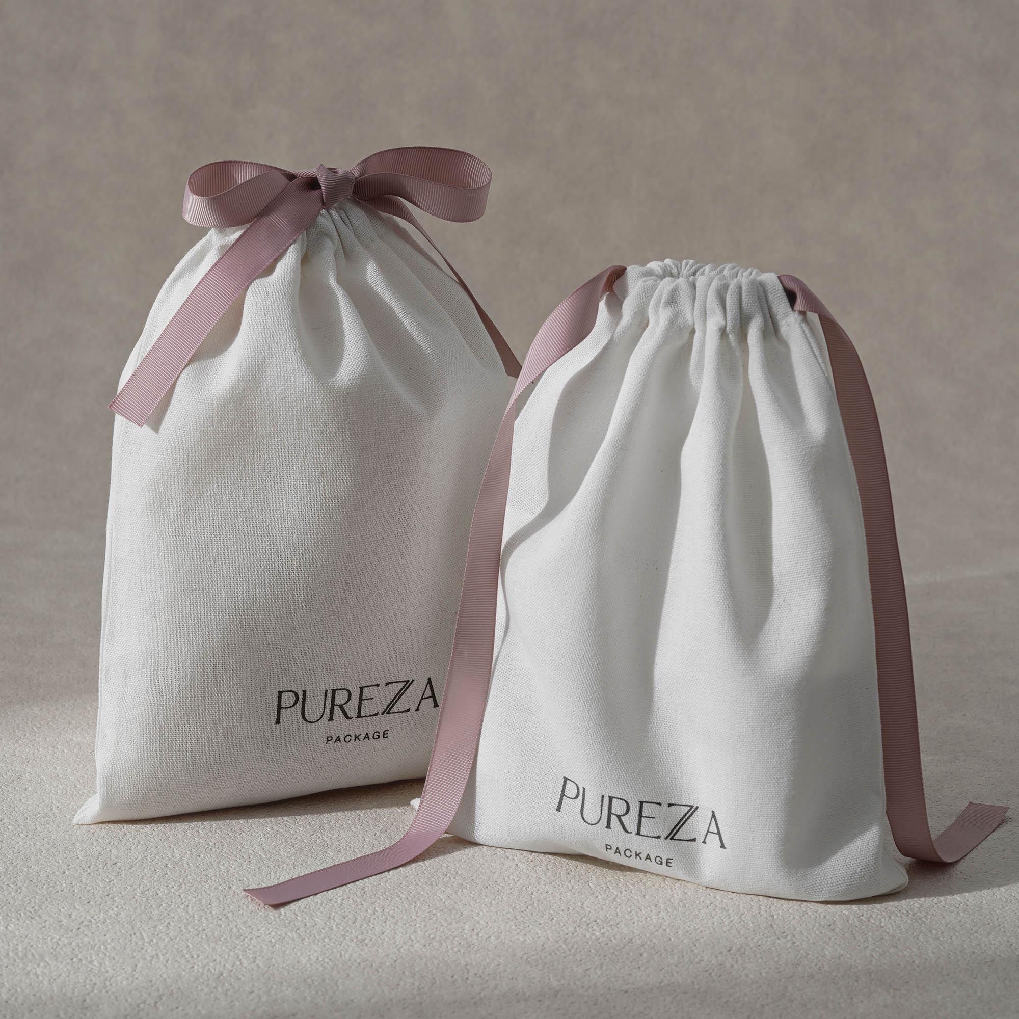 Luxury Skincare Packaging - حقيبة قطنية برباط سحب صديقة للبيئة