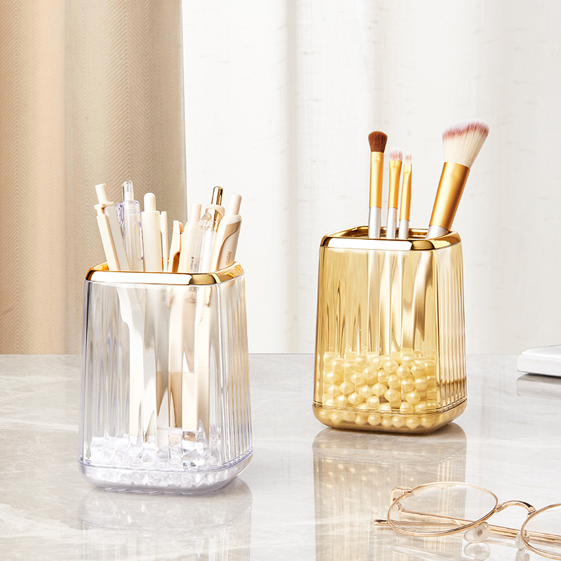 Luxury Skincare And Makeup Brands - صندوق تخزين فرش التجميل المكتبي، منظم