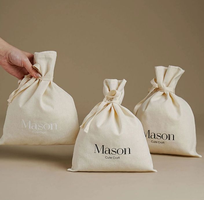 حقيبة قطنية مخصصة برباط، مع شع - مراجعة Luxury Skincare Logo وسعره